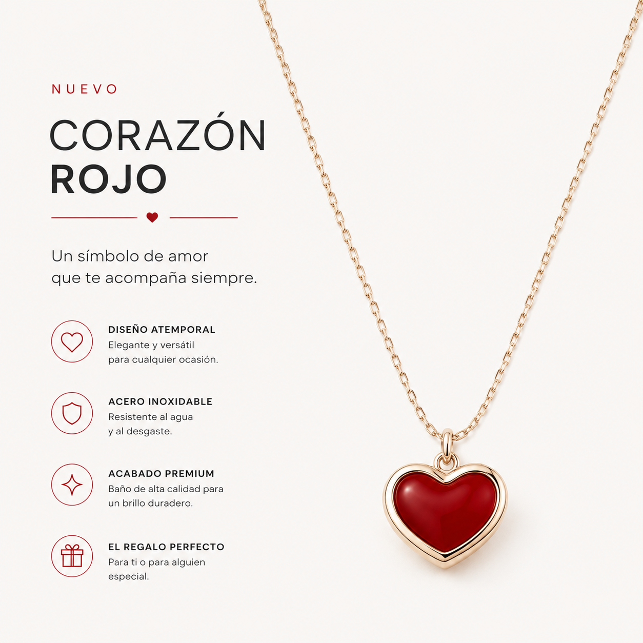 Colgante de Corazón Rojo